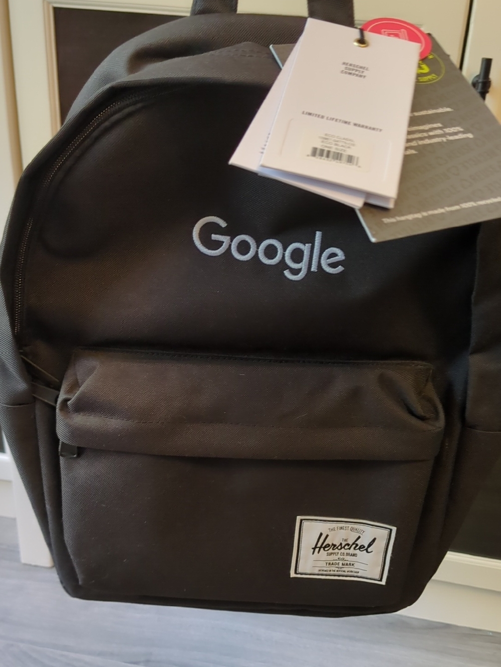 Herschel Supply Company Black Google Logo Backpack